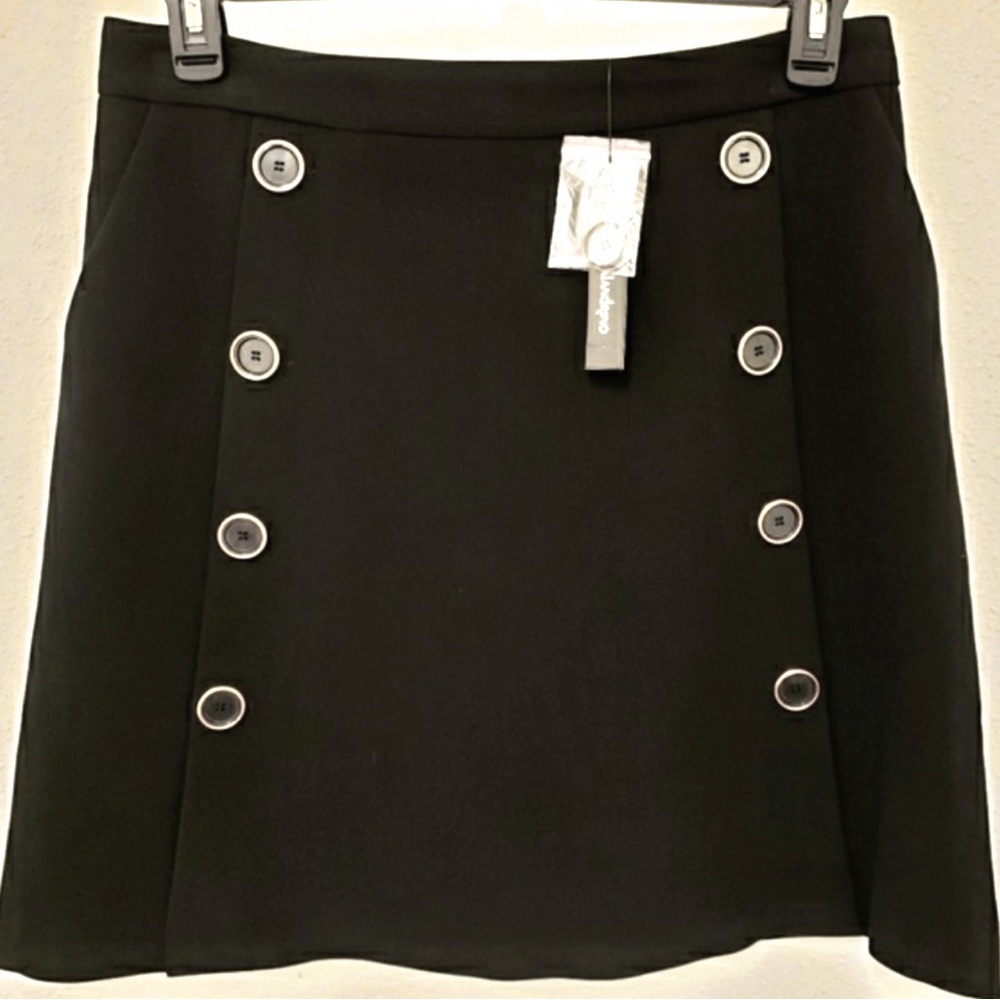 CATHERINE MALANDRINO Black A-Line Mini Skirt with Pockets--NWT--12 - Picture 2 of 14